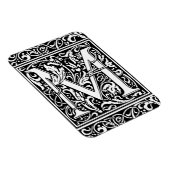 Letter M Middeleeuwse Monogram Art Nouveau Magneet (Rechterzijde)