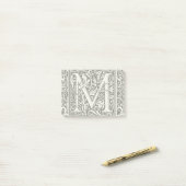Letter M Middeleeuwse Monogram Art Nouveau Post-it® Notes (Op bureau)