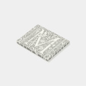 Letter M Middeleeuwse Monogram Art Nouveau Post-it® Notes (Schuin)