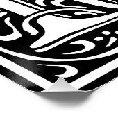 Letter M Middeleeuwse Monogram Art Nouveau Poster (Hoek)