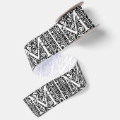 Letter M Middeleeuwse Monogram Art Nouveau Satijnen Lint (Achterkant)