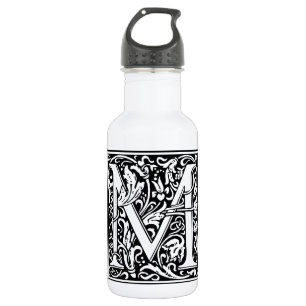 Letter M Middeleeuwse Monogram Art Nouveau Waterfles