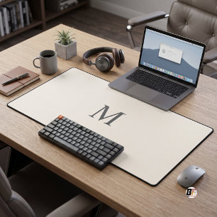 Letter M Minimalistisch Monogram Beige Bureaumat