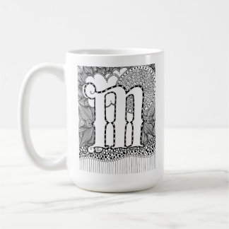 Letter M Mok, Art van Elizabeth Sampson Coffee Mok