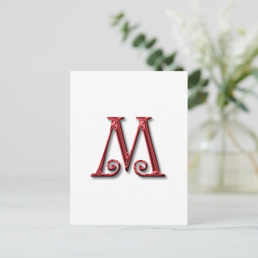 Letter M Monogram Briefkaart (Staand voorkant)