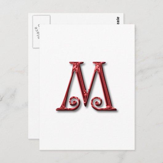 Letter M Monogram Briefkaart (Voorkant / Achterkant)