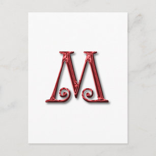 Letter M Monogram Briefkaart
