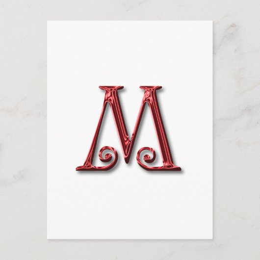 Letter M Monogram Briefkaart (Voorkant)