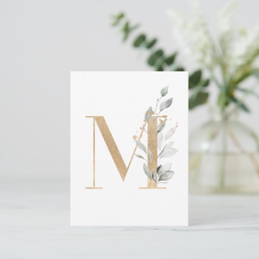 Letter M Monogram Briefkaart (Staand voorkant)