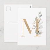 Letter M Monogram Briefkaart (Voorkant / Achterkant)