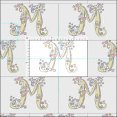 Letter M monogram decoratieve tekst aangepaste sto Stof (Delen)