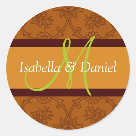 Letter M Monogram Envelope Stickers (Voorkant)