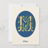 Letter M Monogram Fleur de lis Kaart (Voorkant)