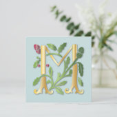 Letter M Monogram Fleur de lis Kaart (Staand voorkant)