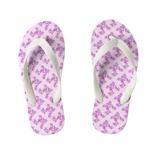 Letter M monogram flip flop thangen (Voetbed)
