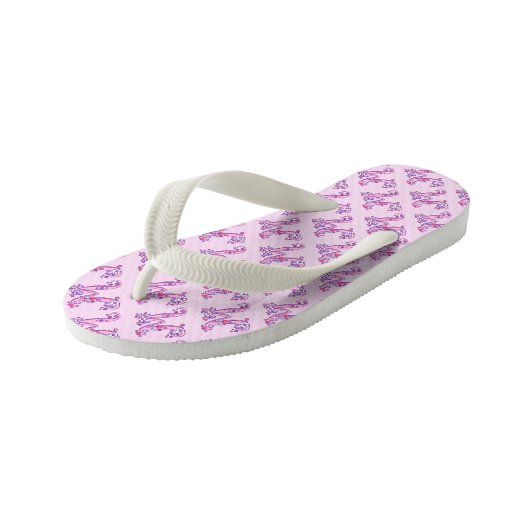 Letter M monogram flip flop thangen (Schuin)
