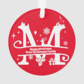 Letter M Monogram Initiaal Familienaam Greeting Ornament (achterkant)