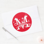 Letter M Monogram Initiaal Familienaam Greeting Ronde Sticker (Envelop)