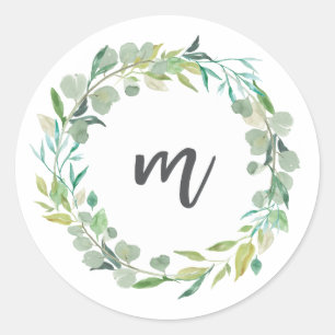 Letter M Monogram Initiaal Sticker Envelopzegel