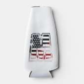 Letter M Monogram Initiaal USA Flesjeskoeler (Voorkant)
