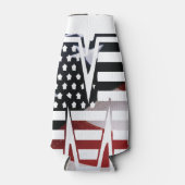 Letter M Monogram Initiaal USA Flesjeskoeler (Voorkant)