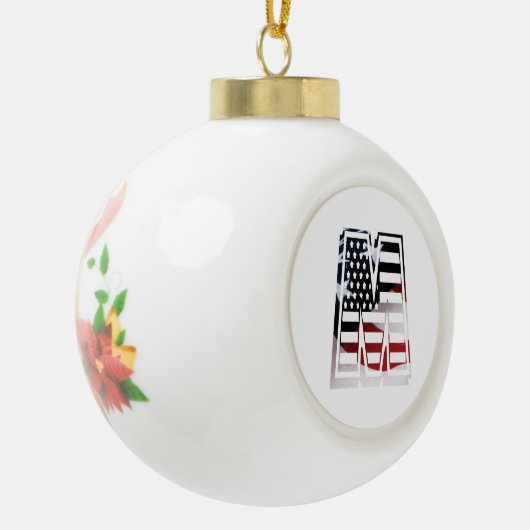 Letter M Monogram Initiaal USA Keramische Bal Ornament (Links)