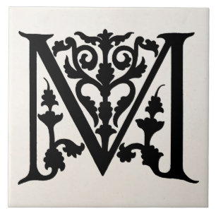 letter M "Monogram" Initialen Tegeltje