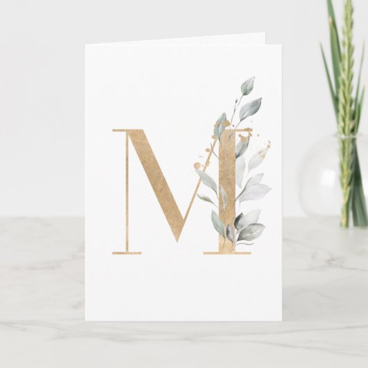 Letter M Monogram Kaart (Voorkant)