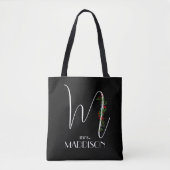 Letter M monogram rode waterverf docent Tote Bag (Voorkant)