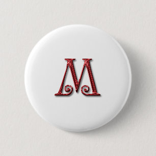 Letter M Monogram Ronde Button 5,7 Cm