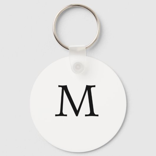 Letter M Monogram Sleutelhanger (Voorkant)