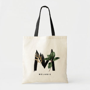 Letter M Monogram   Tropische bladluis Bridesmaid Tote Bag