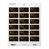 Letter M Monogram Tulpen Vlinder Adresetiketten Etiket (Full Sheet)