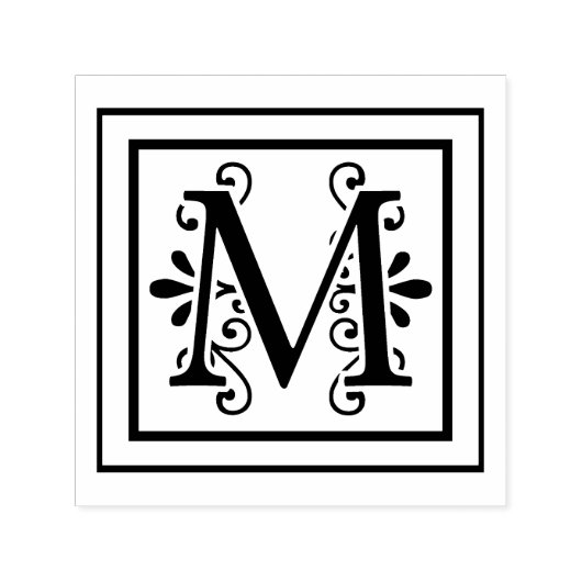 Letter M Monogram Zelfinktende Stempel (Design)
