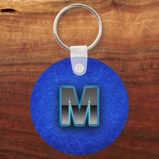 Letter M - neon blue edition Sleutelhanger (Voorkant)