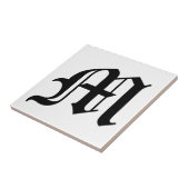 Letter M Old English Text op White Background Tegeltje (Zijkant)