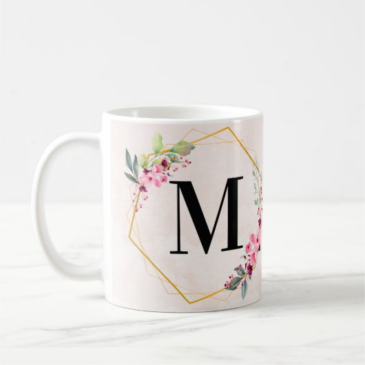 letter M-ontwerp Koffiemok (Links)