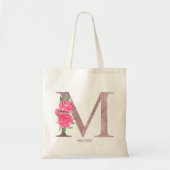 Letter M Persoonlijke naam monogram bridesmaid Tote Bag (Voorkant)