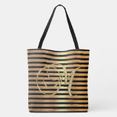 Letter M Persoonlijke naam monogram bridesmaid Tote Bag (Achterkant)