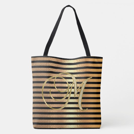 Letter M Persoonlijke naam monogram bridesmaid Tote Bag (Achterkant)