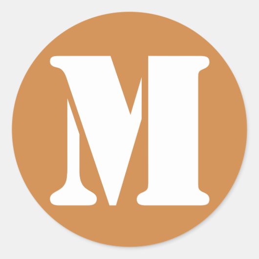Letter M Peru Gold Stencil Alphabet van Janz Ronde Sticker (Voorkant)