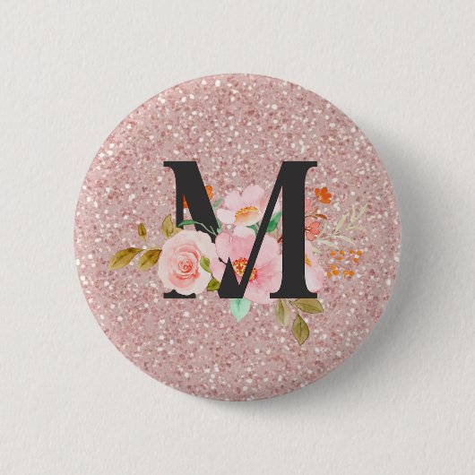 Letter M Ronde Button 5,7 Cm (Voorkant)