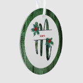 *~* Letter M Rustic Kerstmis FOTO Wood AP44 Ornament (voorkant)