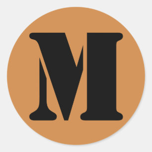 Letter M Stencil Alfabet van Janz Peru Gold Ronde Sticker