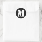 Letter M Stencil Alphabet van Janz Black Ronde Sticker (Tas)