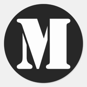 Letter M Stencil Alphabet van Janz Black Ronde Sticker