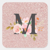 Letter M Vierkante Sticker (Voorkant)