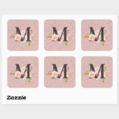 Letter M Vierkante Sticker (Vel)