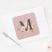 Letter M Vierkante Sticker (Envelop)