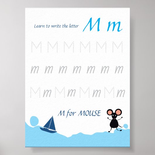 Letter M Volgen Poster voor Kinderen (Voorkant)